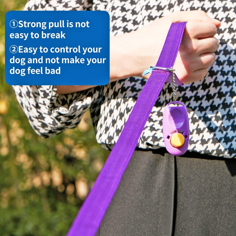 BAAPET 15/20/30/50/100 ft Long Dog Training Leash with Clickers for Small, Medium and Large Dogs or Cats (15 Feet, Purple) - Image 4